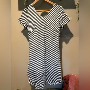CHARLIE B Black and White Guaze Striped dress